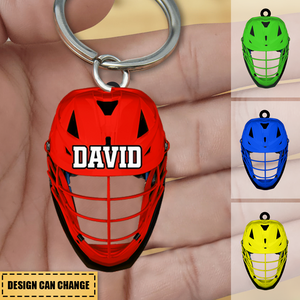 Lacrosse Helmet Personalized Acrylic Keychain