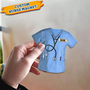 Nurse Scrubs Personalized Acrylic Fridge Magnet