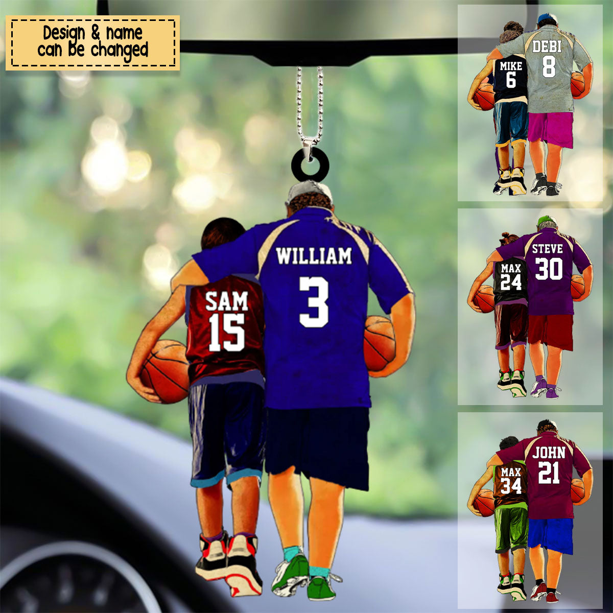 Personalized Basketball Players Gift For Son/Grandson Acrylic Car Hanging Ornament