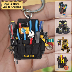 Personalized Electrician Tool Bag Acrylic Keychain