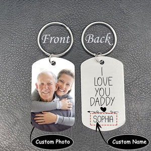 Personalized Photo Keychain Gift For Dad&Mom-i Love You Daddy/Mommy-custom Keychain With Picture-special Gift For Father/Mother's Day-gift From Kids