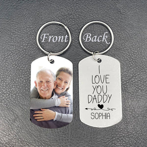 Personalized Photo Keychain Gift For Dad&Mom-i Love You Daddy/Mommy-custom Keychain With Picture-special Gift For Father/Mother's Day-gift From Kids