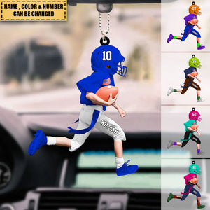 Personalized American Football Kid/Girl/Boy Acrylic Car / Christmas Ornament - Gift For American Football Lovers