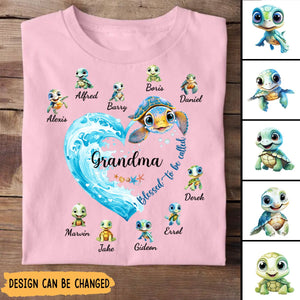 Grandma Gift Turtle Blessed To Be Called Nana Shirt