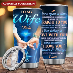 Once Upon A Time - Couple Personalized Custom Tumbler - Gift For Husband Wife, Anniversary