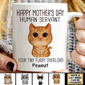 Watercolor Cute Cats Happy Mother‘s Day Cat Human Servant Personalized Mug