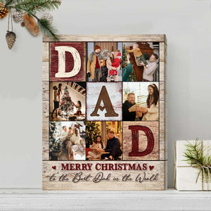 Dad Photo Collage Canvas Poster, Personalized Gifts For Dad, Best Father’s Day Gifts 2024, Fathers Day Photo Gifts