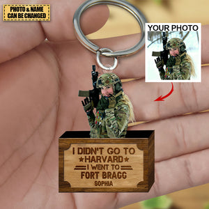 Personalized I Didn't Go To Harvard Acrylic Keychain - Happy Independence Day - Custom Your Photo