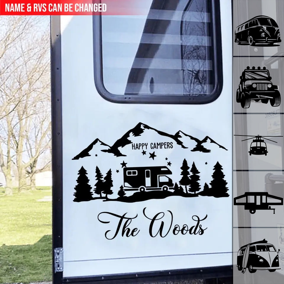 Happy Campers - Personalized Camping Decal, Gift For Camping Lovers