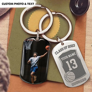 Basketball graduate -Graduation Metal Keychain, Basketball Gift