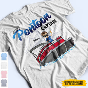 Boating Pontoon Captain - Birthday, Traveling, Cruising Gift For Pontooning Lovers, Beach Lovers, Travelers - Personalized Custom T Shirt