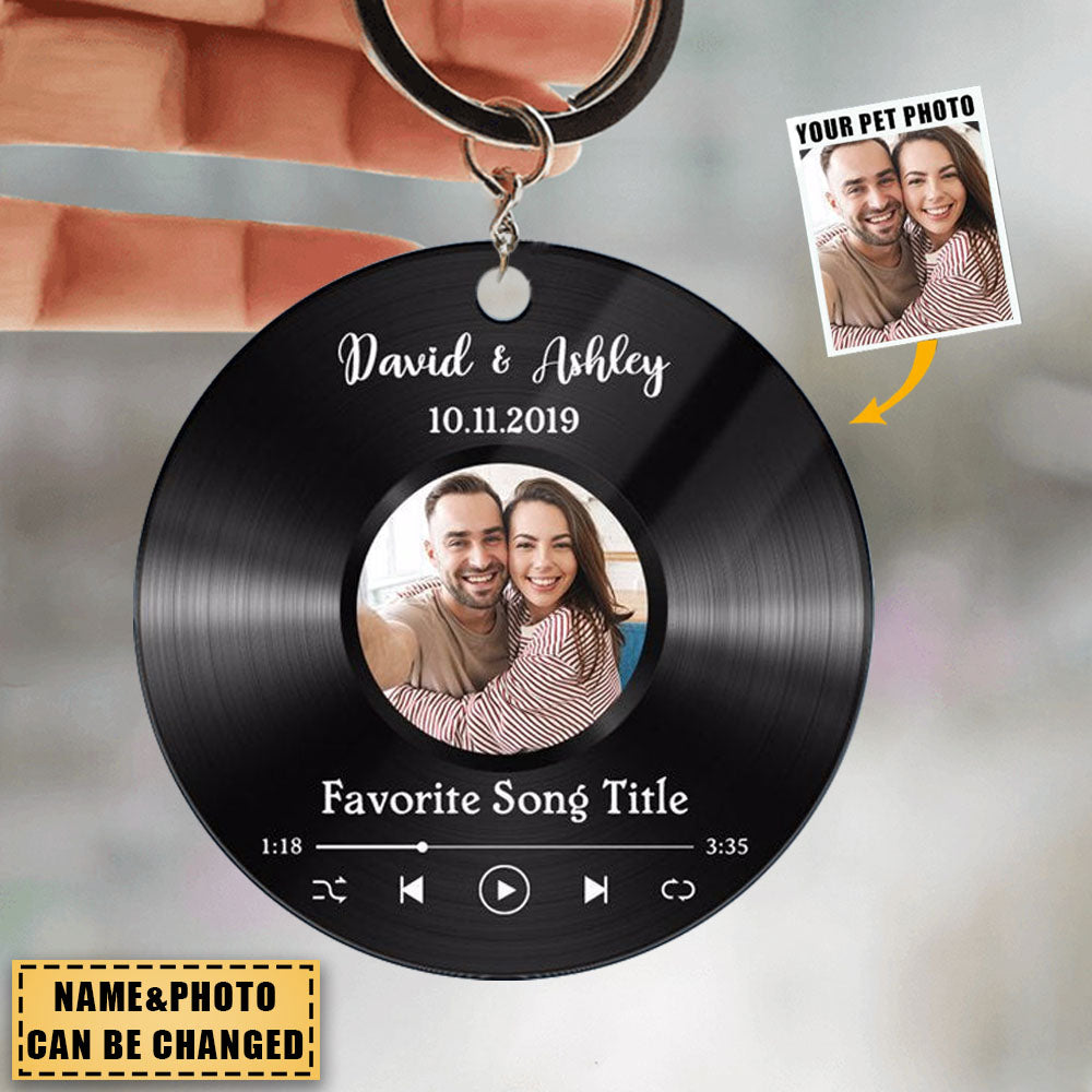 Favorite Song Custom Photo Disc Personalized Circle Acrylic Keychain