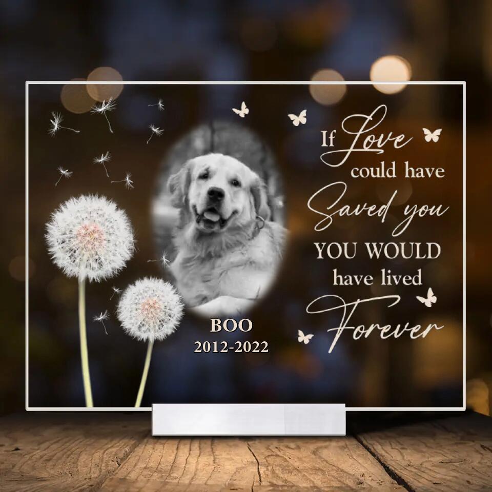 Custom Personalized Memorial Photo Acrylic Plaque - Memorial Gift For Pet Owners/Family  - Once By My Side Forever In My Heart