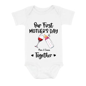 Custom Personalized Baby Onesie/T-Shirt - Mother's Day Gift Idea For Baby/Mom - Our First Mother's Day Together