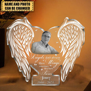 Custom Personalized Memorial Photo Acrylic Plaque - Christmas/Memorial Gift Idea for Family - God Has You In His Arms I Have You In My Heart