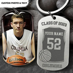 Basketball graduate -Graduation Metal Keychain, Basketball Gift