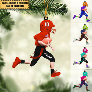 Personalized American Football Kid/Girl/Boy Acrylic Car / Christmas Ornament - Gift For American Football Lovers