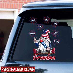 Grandma Firecracker Grandkids Independence Day Personalized Decal