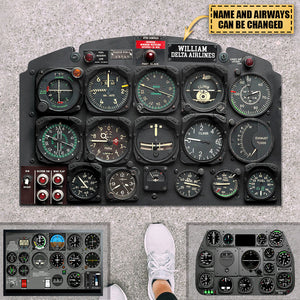 Personalized Cockpits Of Aircraft And Helicopter Doormat, Gift For Aircraft Lovers