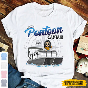 Boating Pontoon Captain - Birthday, Traveling, Cruising Gift For Pontooning Lovers, Beach Lovers, Travelers - Personalized Custom T Shirt