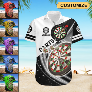 Personalized Name Darts Player Printed Hawaiian Shirt