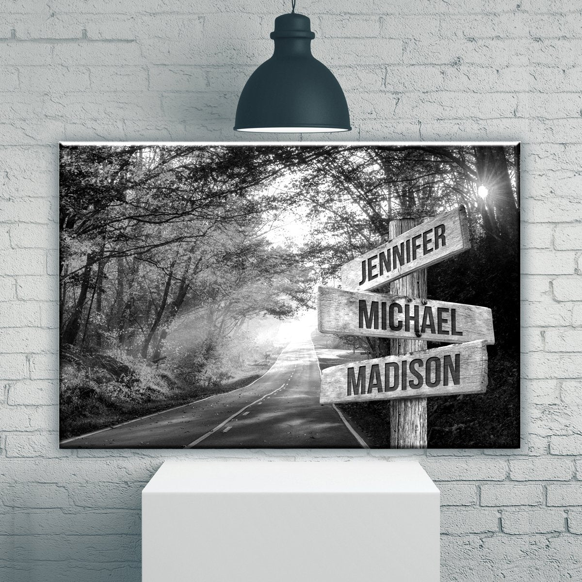 Autumn Road Multi-Names Premium Canvas Poster