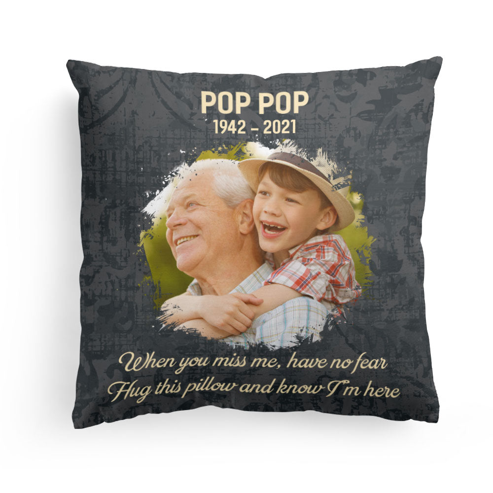 Hug This Pillow And Know I'm Here - Personalized Pillow - Memorial Gift For Family Members