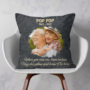 Hug This Pillow And Know I'm Here - Personalized Pillow - Memorial Gift For Family Members