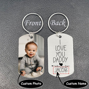 Personalized Photo Keychain Gift For Dad&Mom-i Love You Daddy/Mommy-custom Keychain With Picture-special Gift For Father/Mother's Day-gift From Kids