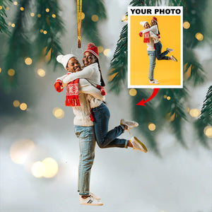 Personalized Couple Upload Photo Christmas Ornament