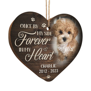 Custom Photo Forever In My Heart - Memorial Personalized Custom Ornament - Wood Heart Shaped - Christmas Gift, Sympathy Gift, Gift For Pet Owners, Pet Lovers