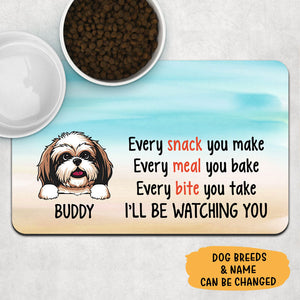 Every Snack You Make Pet Placemat, Personalized Pet Food Mat, Dog Lovers Gifts