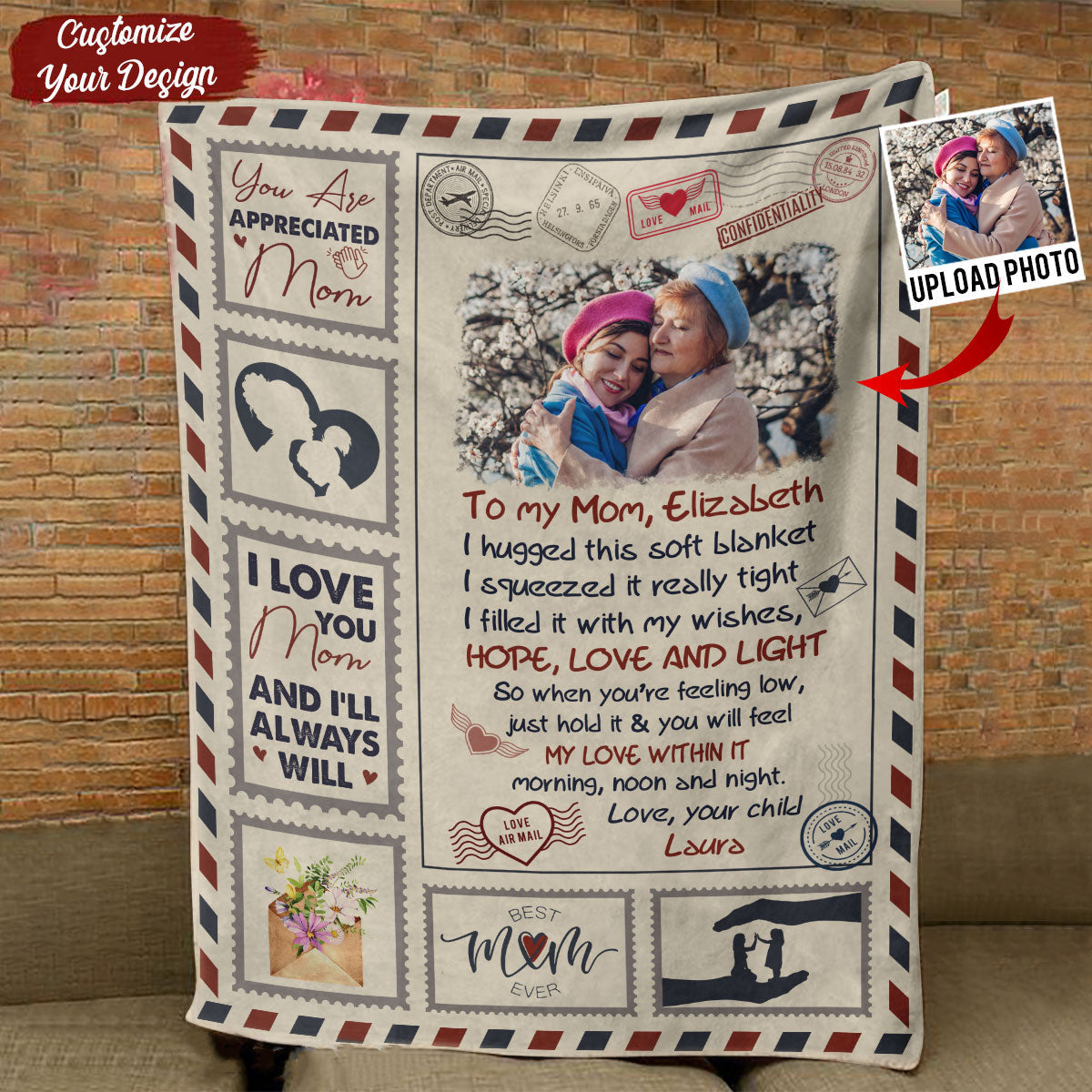 Customized Blanket: Best Mom Ever Design