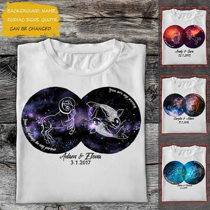 Zodiac Couple You Belong With Me I Belong With You Star Signs - Personalized T-shirt - Gift For Couple