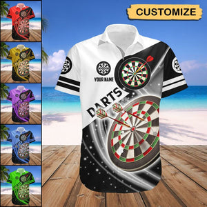 Personalized Name Darts Player Printed Hawaiian Shirt