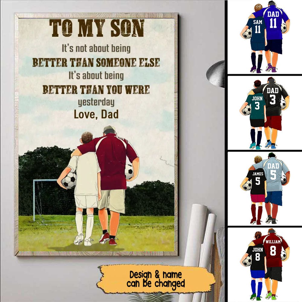 Custom Personalized Soccer Poster, Canvas with custom Name, Number & Appearance, To My Son/ Daughter, Gift For Soccer Players, Soccer Poster, Soccer Wall Decor