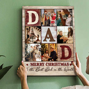 Dad Photo Collage Canvas Poster, Personalized Gifts For Dad, Best Father’s Day Gifts 2024, Fathers Day Photo Gifts