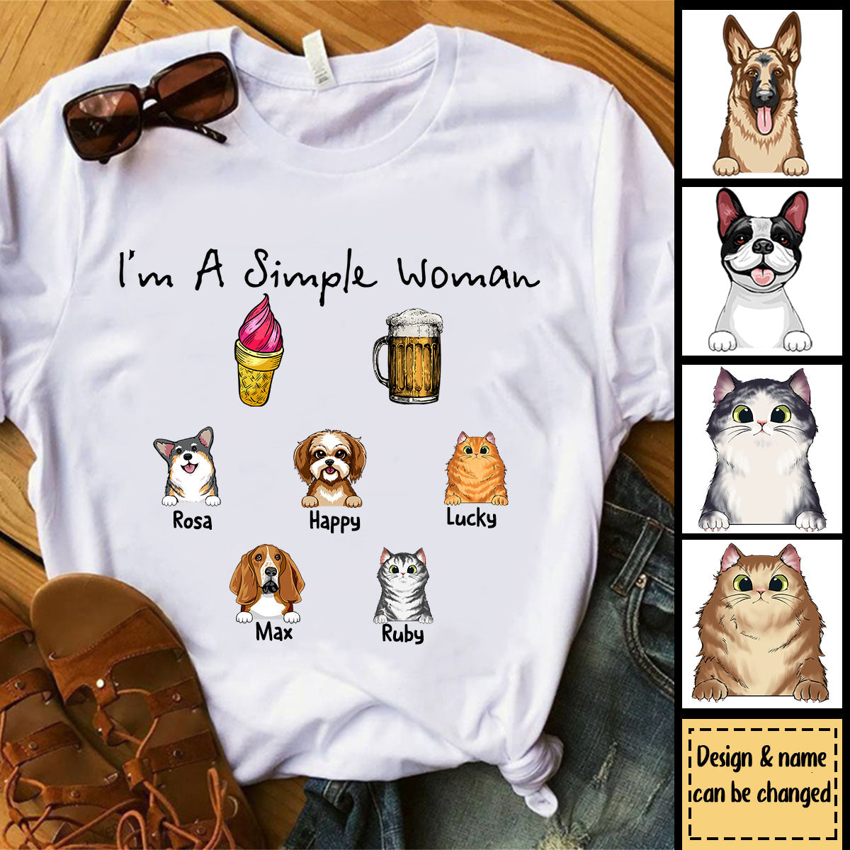 I Am A Simple Woman - Personalized Apparel - Gift For Dog Lovers