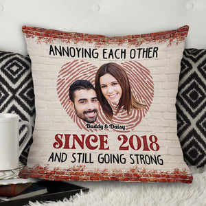 Upload Couple Photo Annoying Each Other Pillow, Custom Valentine Day Gift